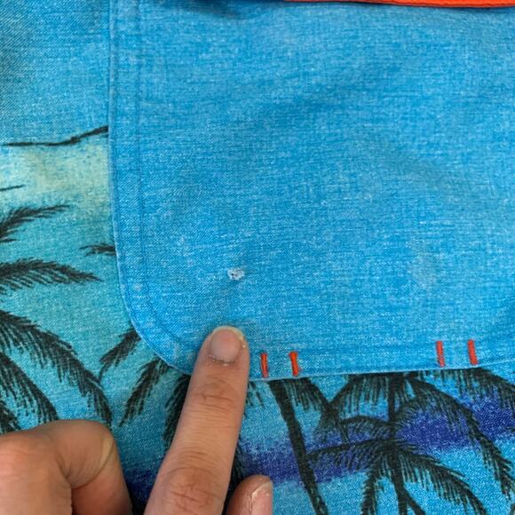 RVCA Board Shorts Mens 29 Dead Mans Bay Quick Dry Blue Floral Surfer Unlined - Picture 8 of 10